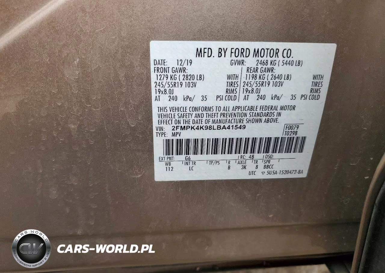 2020 Ford Edge Titanium VIN:2FMPK4K98LBA41549 - 13