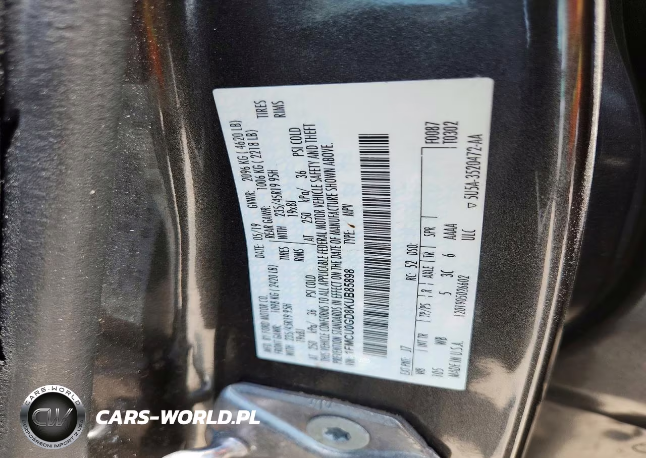 2019 Ford Escape Se VIN:1FMCU0GD8KUB85898 - 12