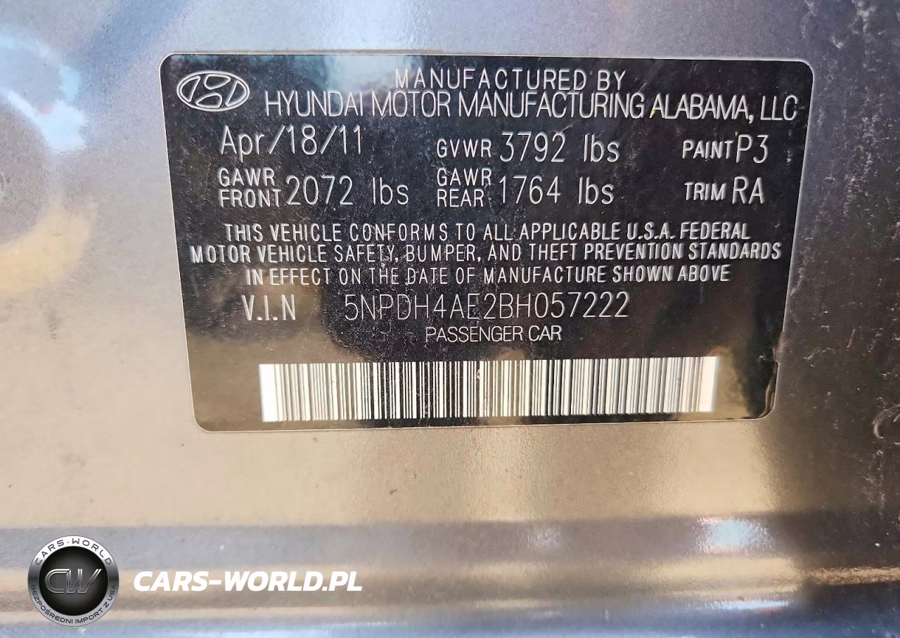 2011 Hyundai Elantra Gls VIN:5NPDH4AE2BH057222 - 12