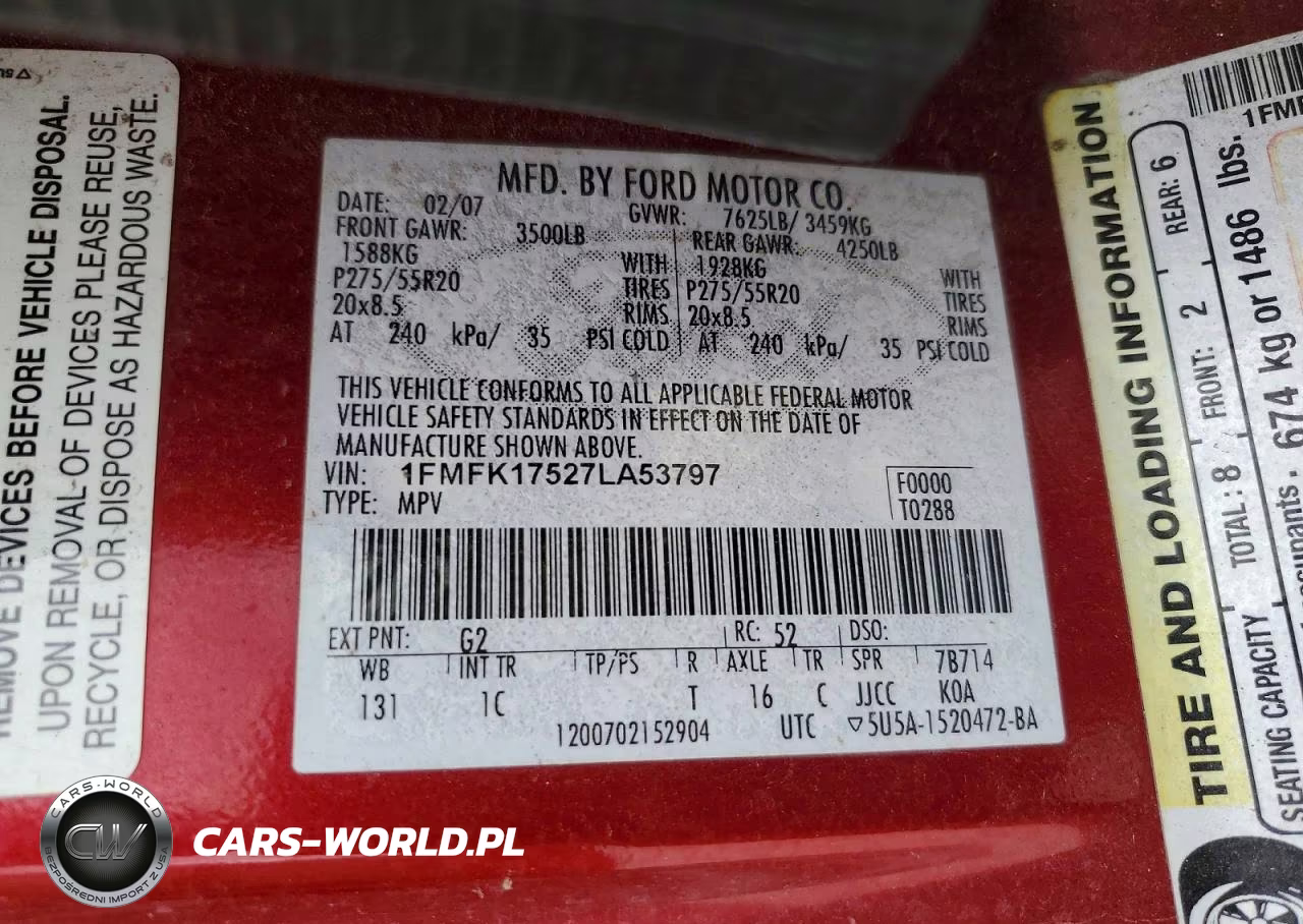 2007 Ford Expedition El Eddie Bauer VIN:1FMFK17527LA53797 - 14