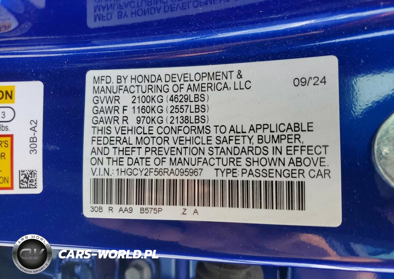 2024 Honda Accord Hybrid Sport VIN:1HGCY2F56RA095967 - 12
