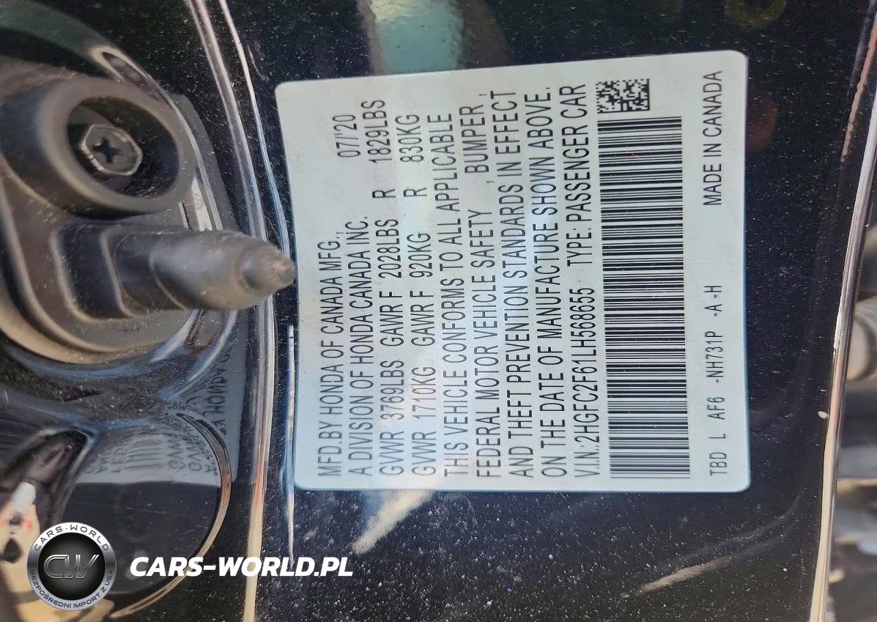 2020 Honda Civic Lx VIN:2HGFC2F61LH568655 - 12