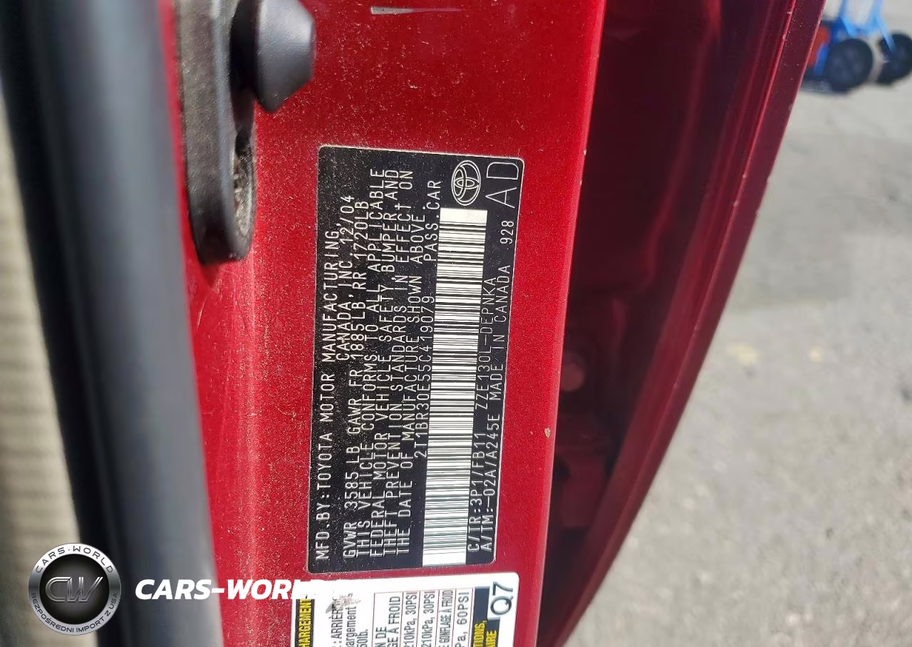 2005 Toyota Corolla Le VIN:2T1BR30E55C419079 - 12