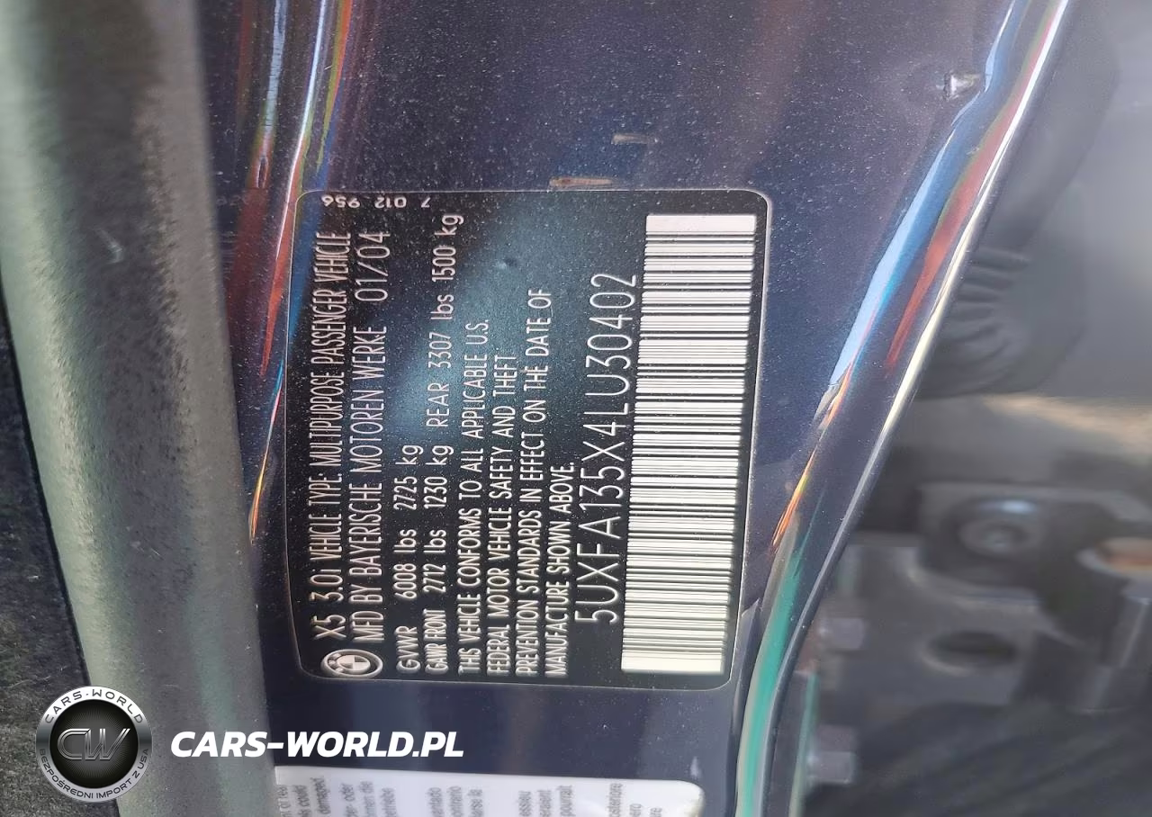 2004 BMW X5 3.0I VIN:5UXFA135X4LU30402 - 13
