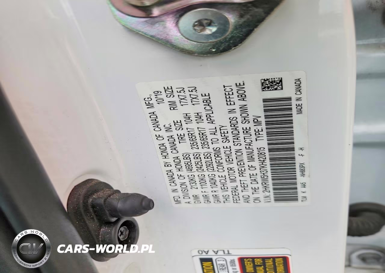2019 Honda Cr-V Lx VIN:2HKRW5H37KH420815 - 13