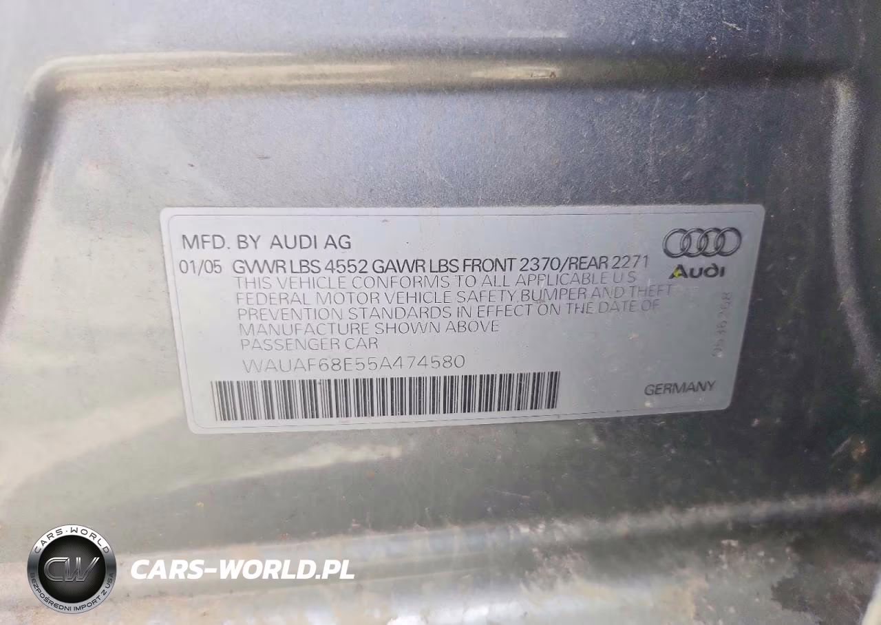 2005 Audi A4 2.0T VIN:WAUAF68E55A474580 - 12
