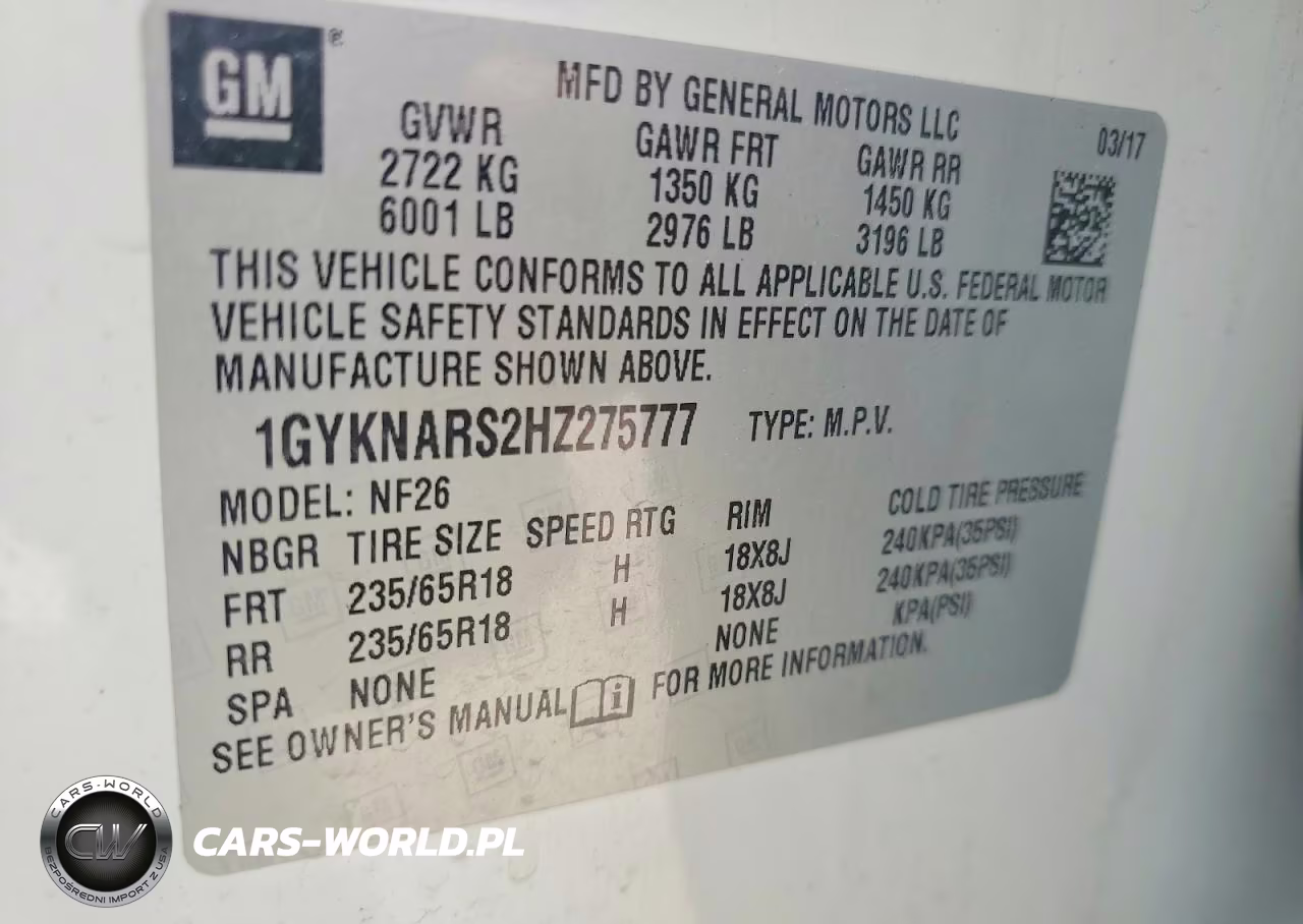 2017 Cadillac Xt5 VIN:1GYKNARS2HZ275777 - 13