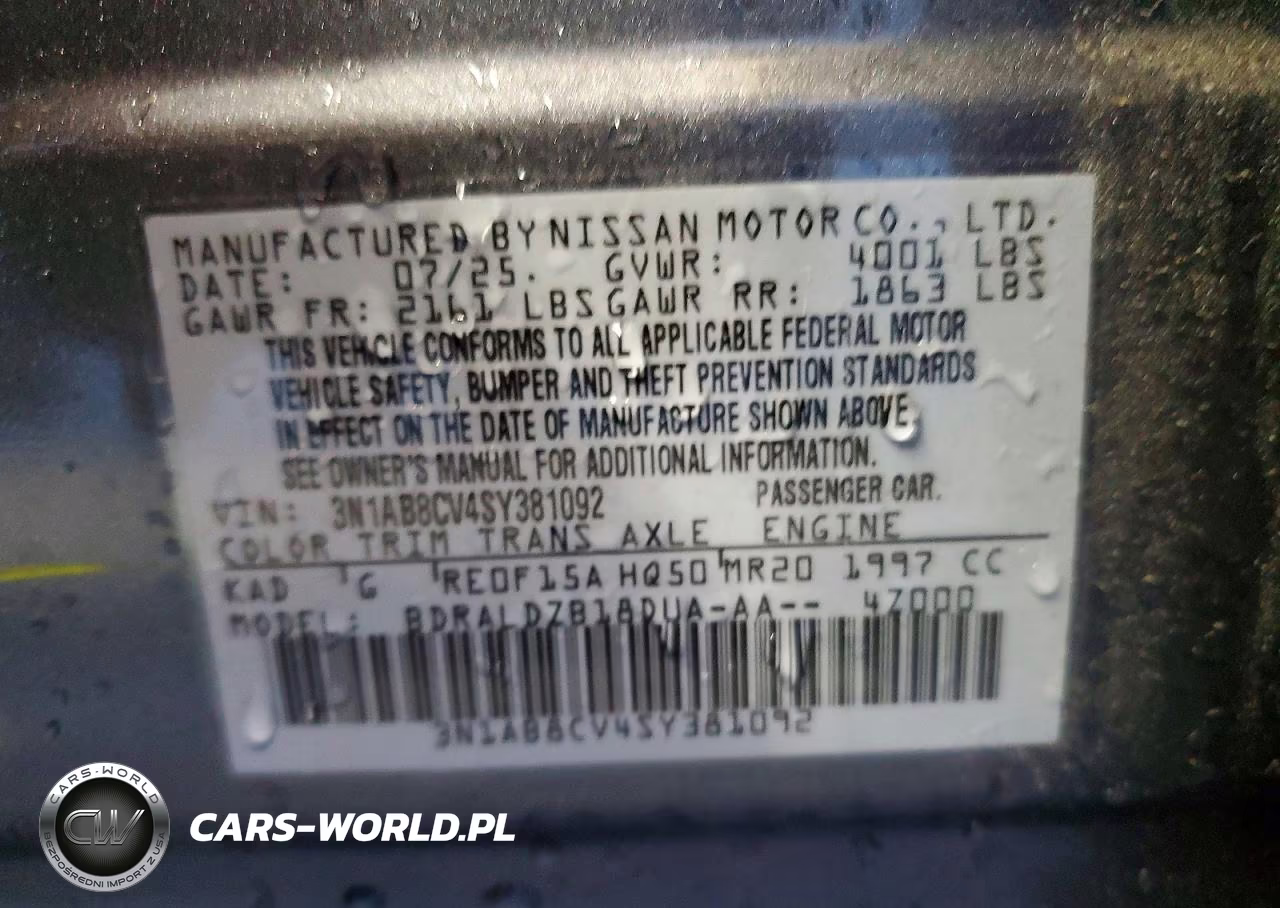 2025 Nissan Sentra Sv VIN:3N1AB8CV4SY381092 - 13