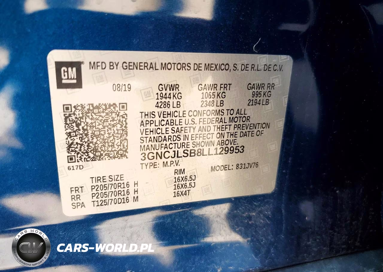 2020 Chevrolet Trax 1Lt VIN:3GNCJLSB8LL129953 - 13