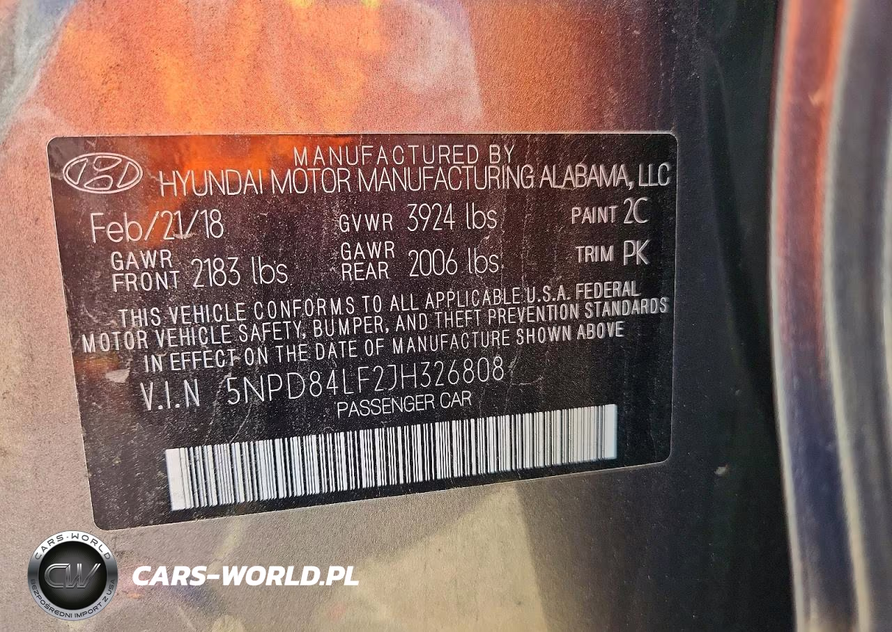 2018 Hyundai Elantra Sel VIN:5NPD84LF2JH326808 - 12