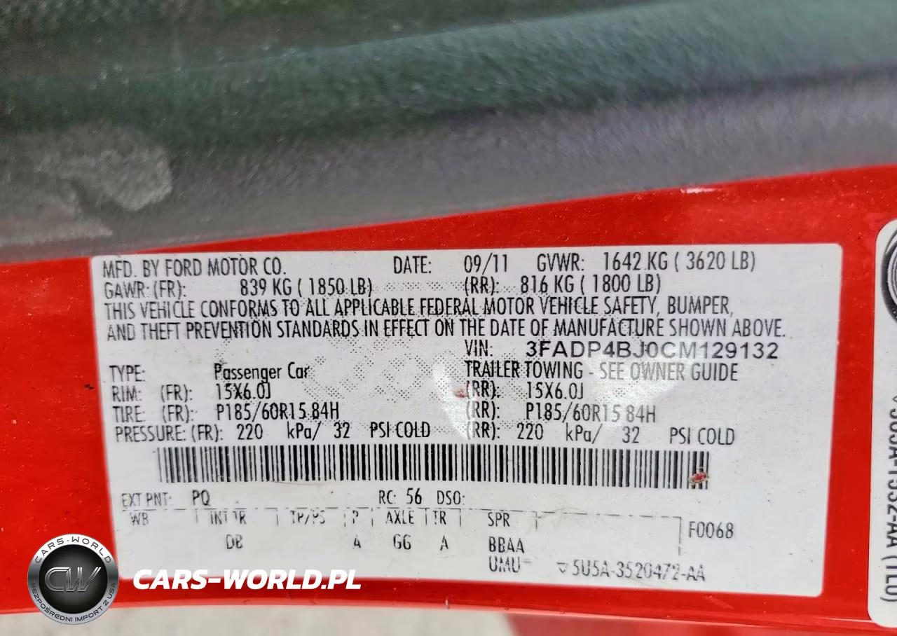 2012 Ford Fiesta Se VIN:3FADP4BJ0CM129132 - 12
