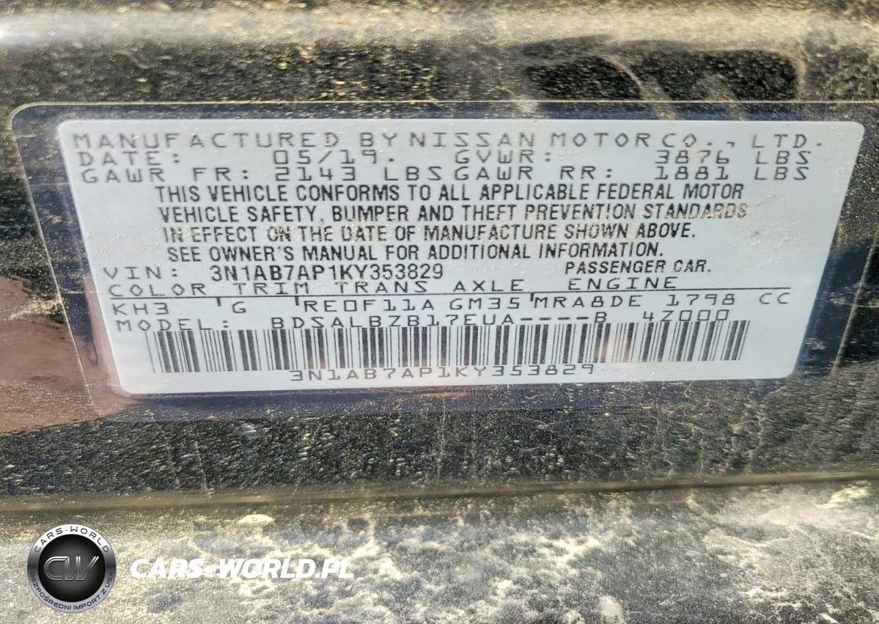 2019 Nissan Sentra S VIN:3N1AB7AP1KY353829 - 12