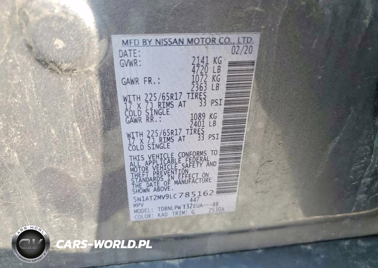 2020 Nissan Rogue S VIN:5N1AT2MV9LC785162 - 12