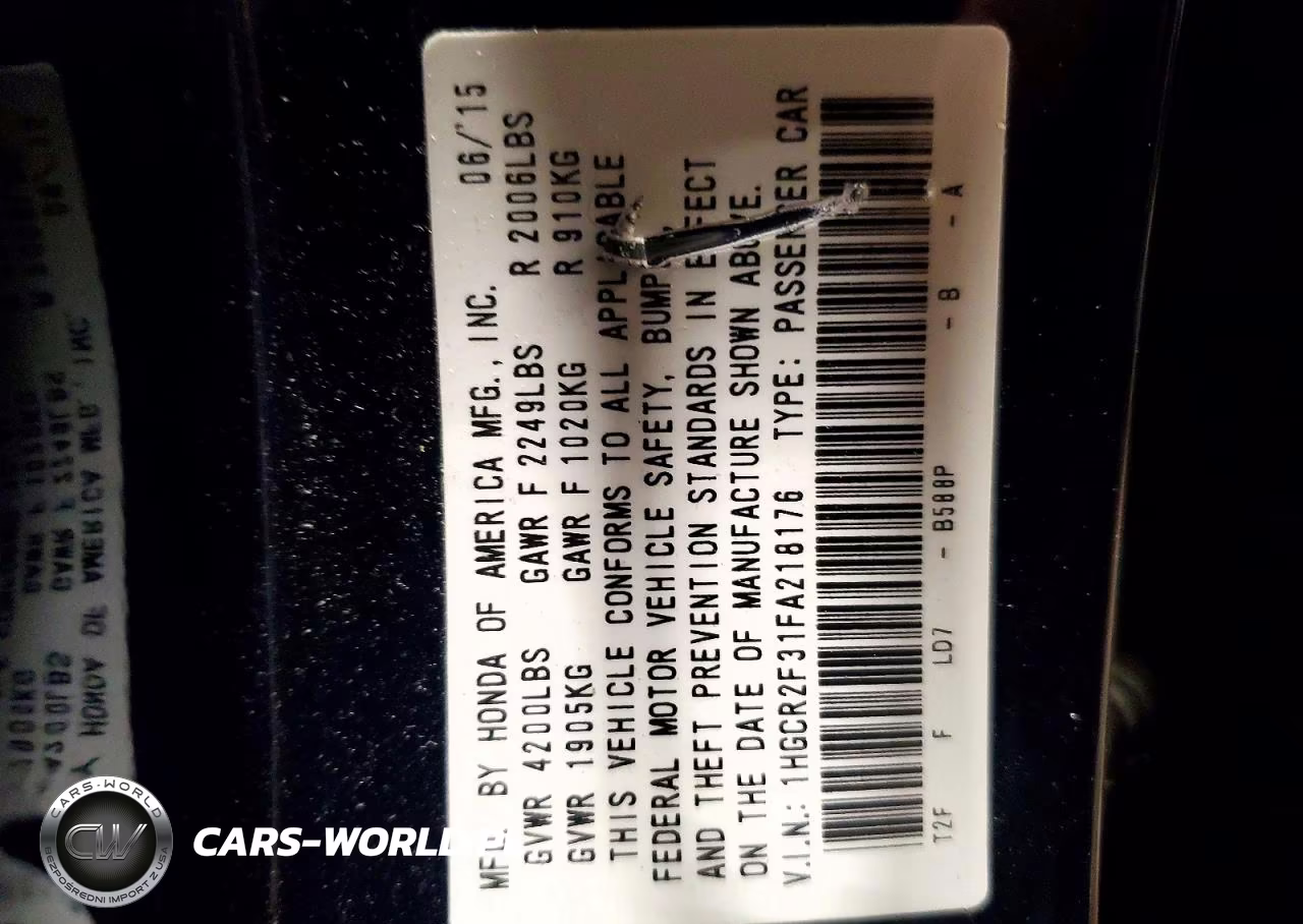 2015 Honda Accord Lx VIN:1HGCR2F31FA218176 - 13