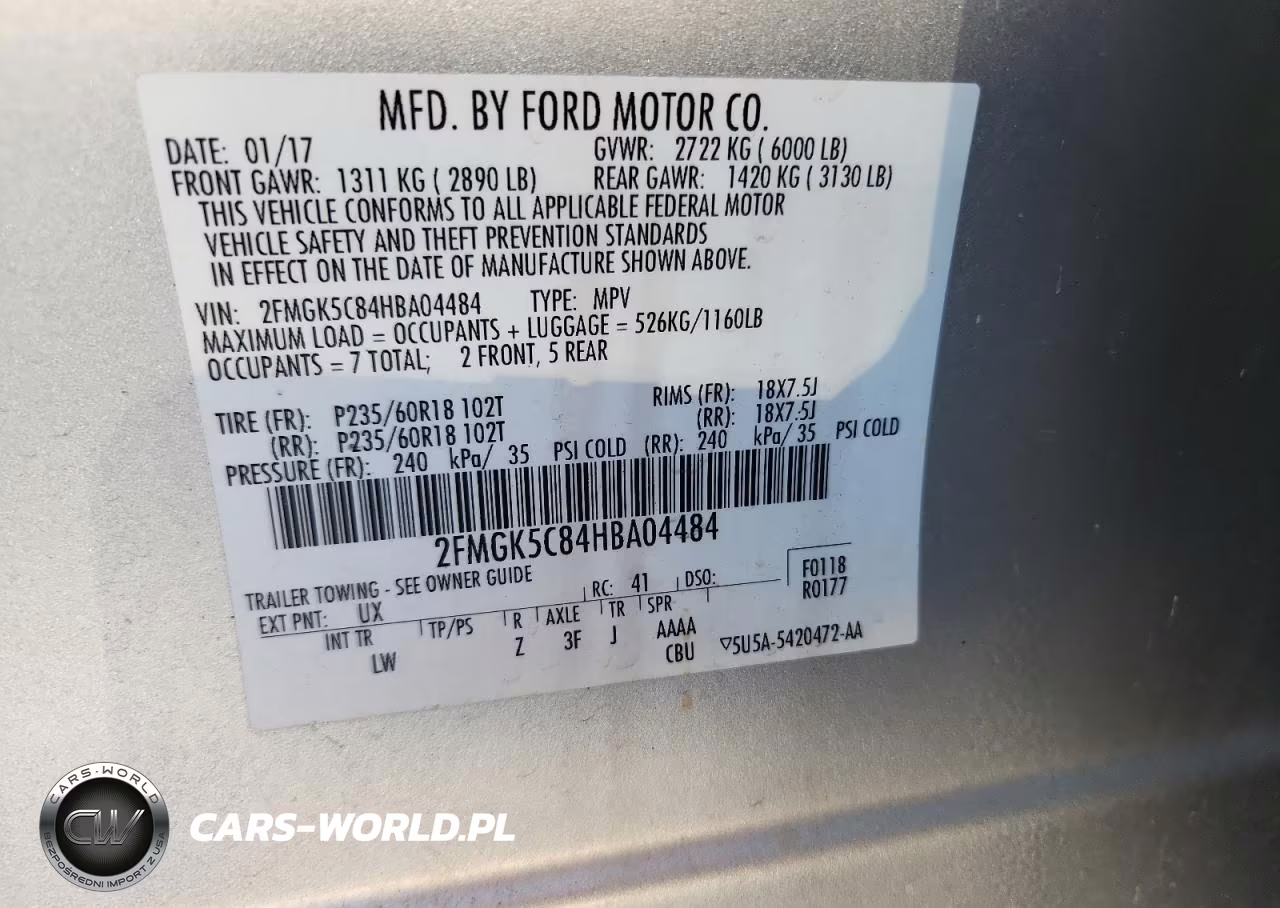 2017 Ford Flex Sel VIN:2FMGK5C84HBA04484 - 14