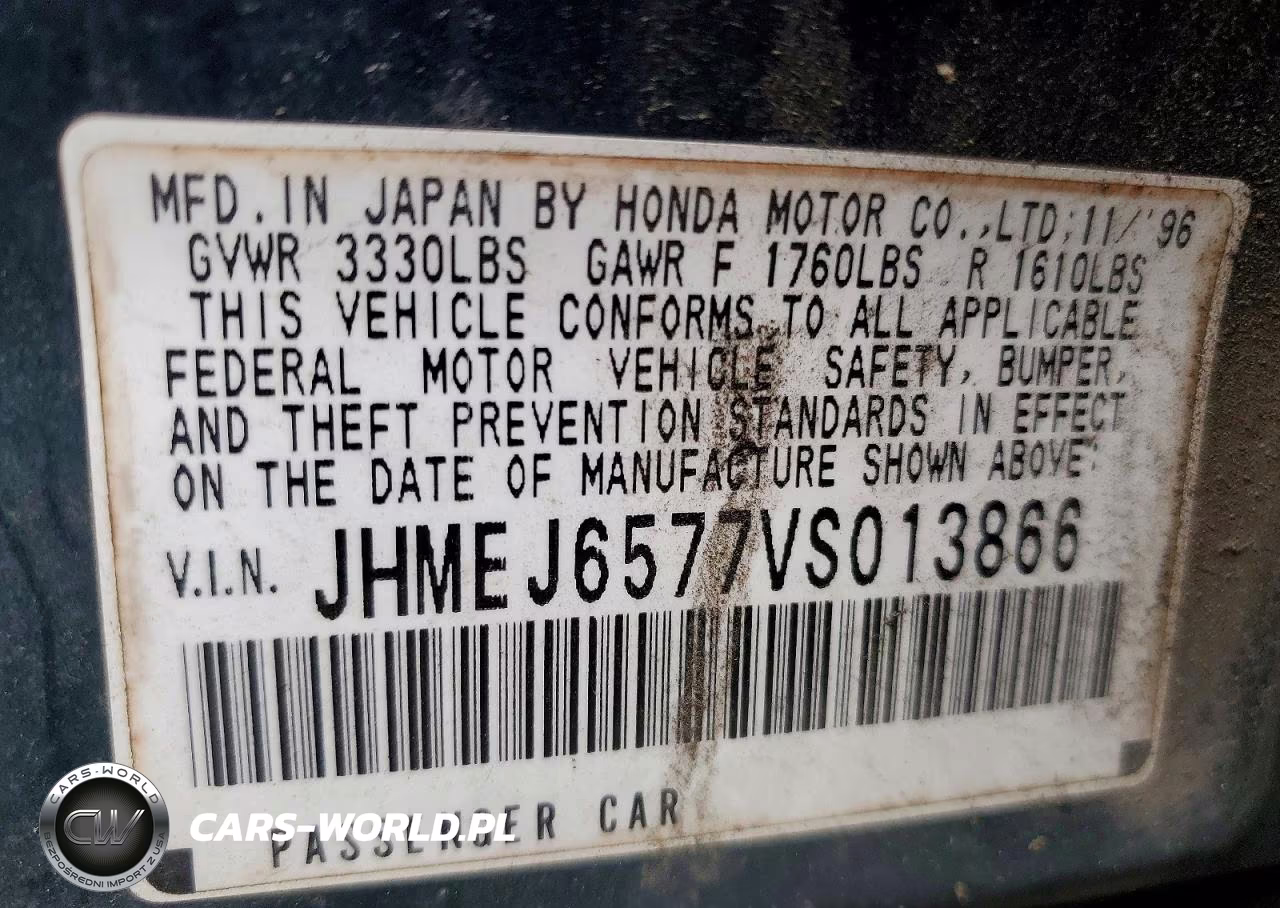 1997 Honda Civic Lx VIN:JHMEJ6577VS013866 - 13