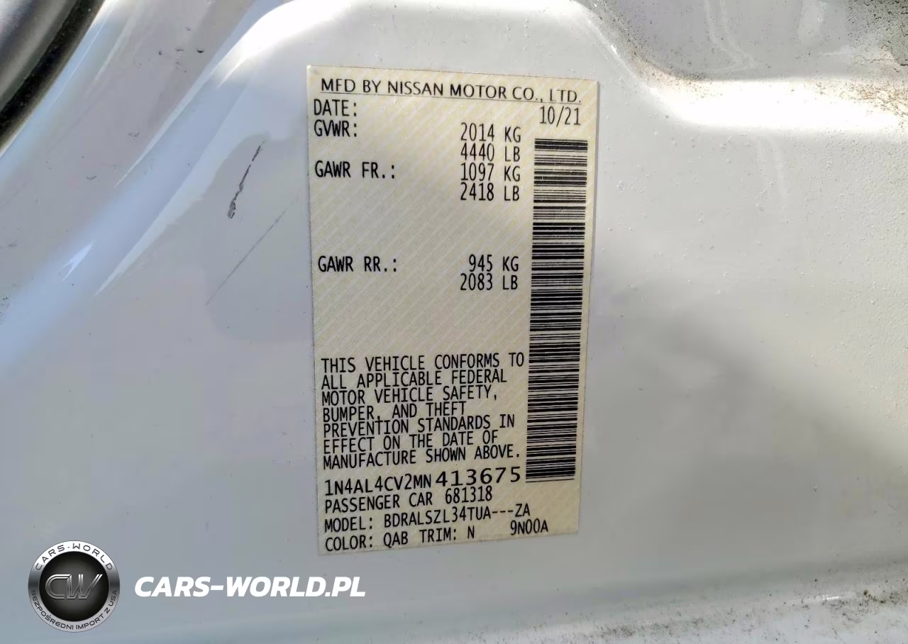 2021 Nissan Altima Sr VIN:1N4AL4CV2MN413675 - 12