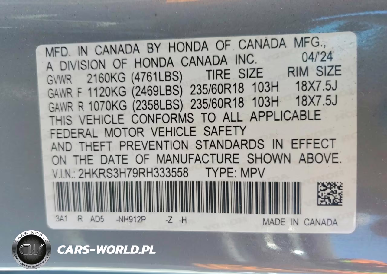 2024 Honda Cr-V Exl VIN:2HKRS3H79RH333558 - 12