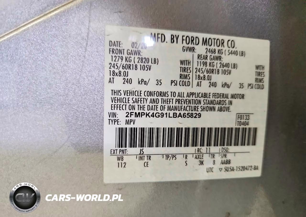 2020 Ford Edge Se VIN:2FMPK4G91LBA65829 - 13