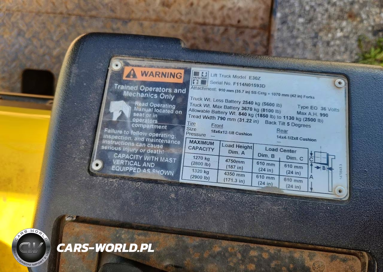 2006 Hyster E30Z Forklift VIN:000000F114N01593D - 10