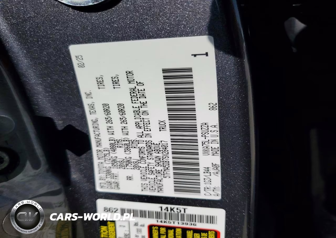 2025 Toyota Tundra 1794 Edition VIN:5TFMA5DB7SX284017 - 12