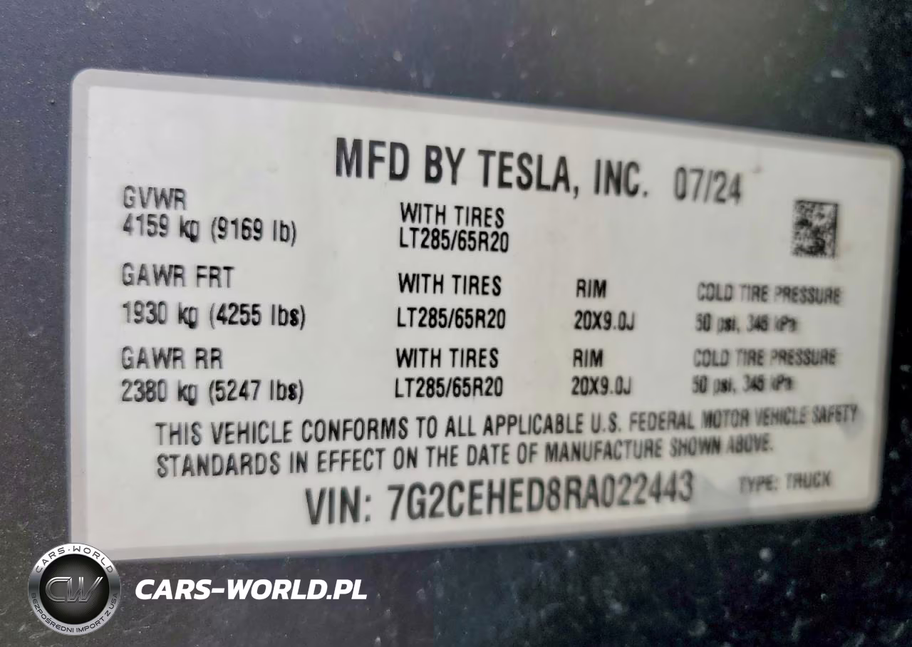 2024 Tesla Cybertruck VIN:7G2CEHED8RA022443 - 13
