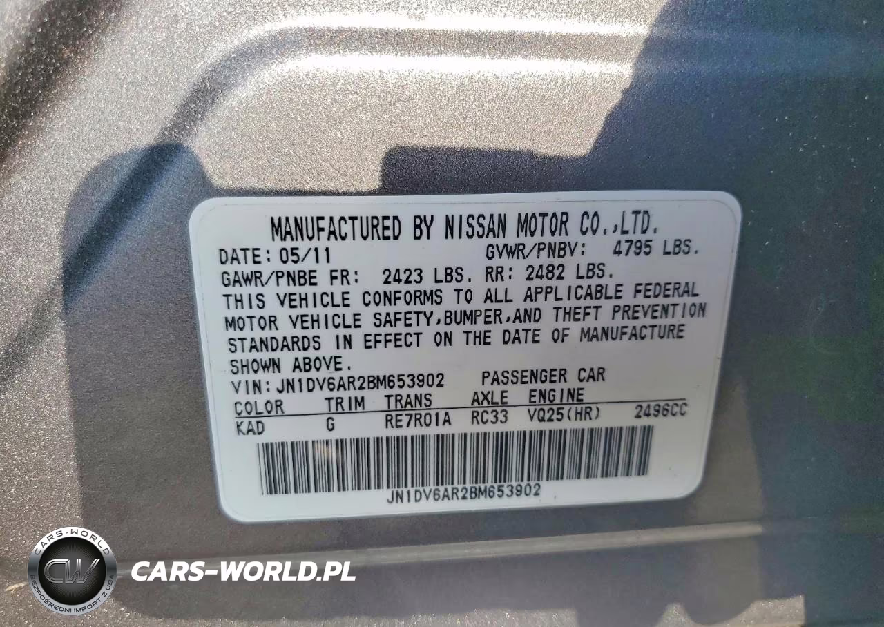 2011 Infiniti G25 Sedan X VIN:JN1DV6AR2BM653902 - 12