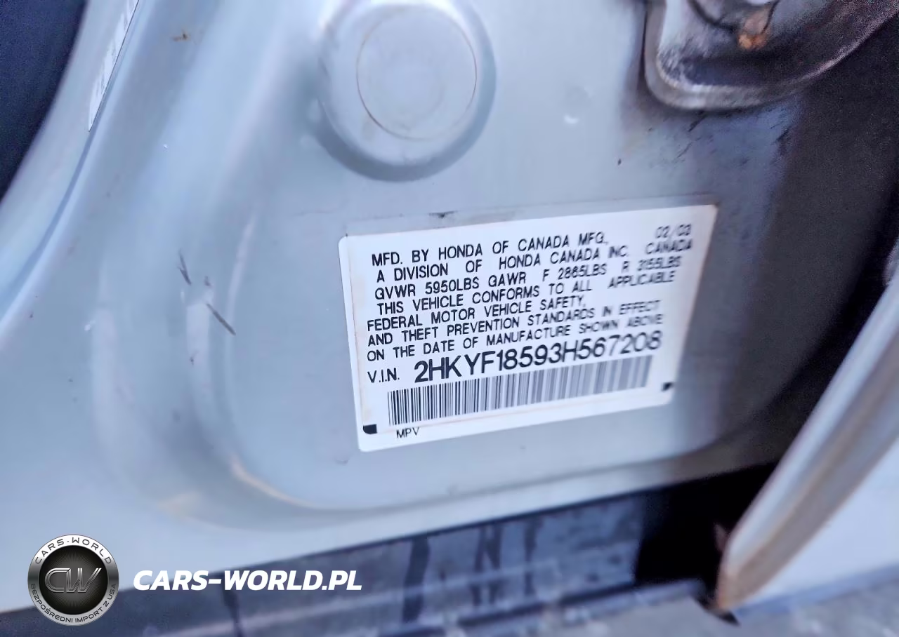 2003 Honda Pilot Exl VIN:2HKYF18593H567208 - 12