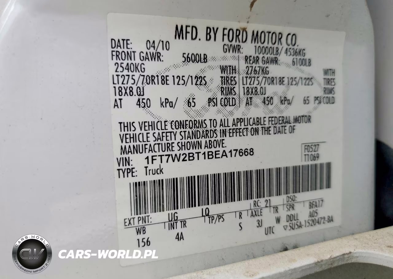 2011 Ford F250 Super Duty VIN:1FT7W2BT1BEA17668 - 12