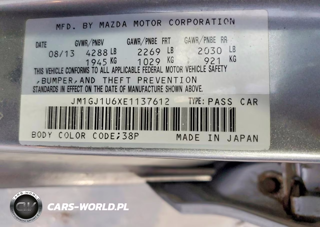 2014 Mazda 6 Sport VIN:JM1GJ1U6XE1137612 - 12
