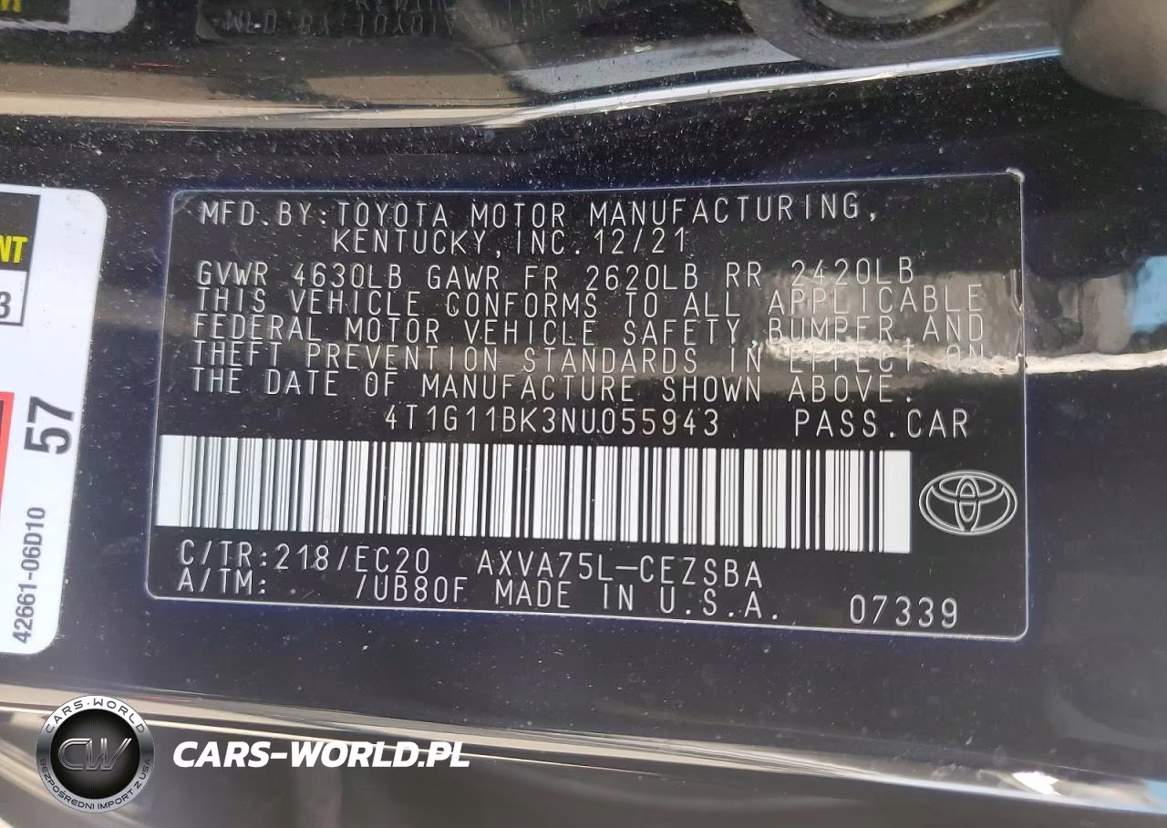 2022 Toyota Camry Se Nightshade VIN:4T1G11BK3NU055943 - 12