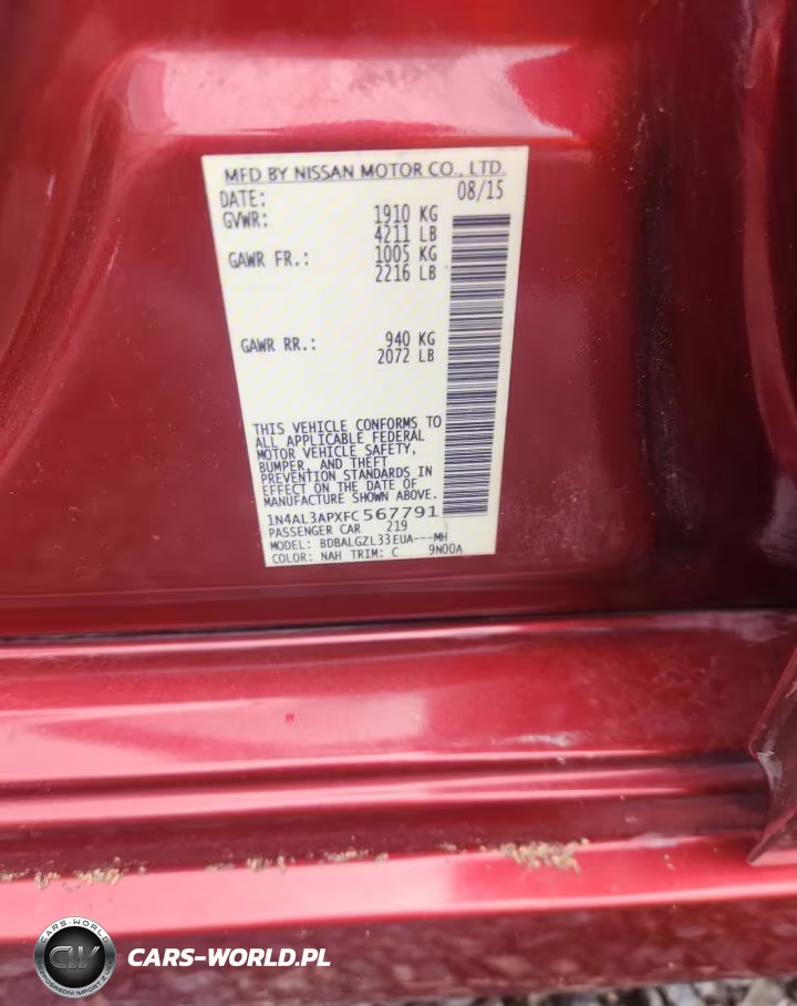 2015 Nissan Altima 2.5 S VIN:1N4AL3APXFC567791 - 12