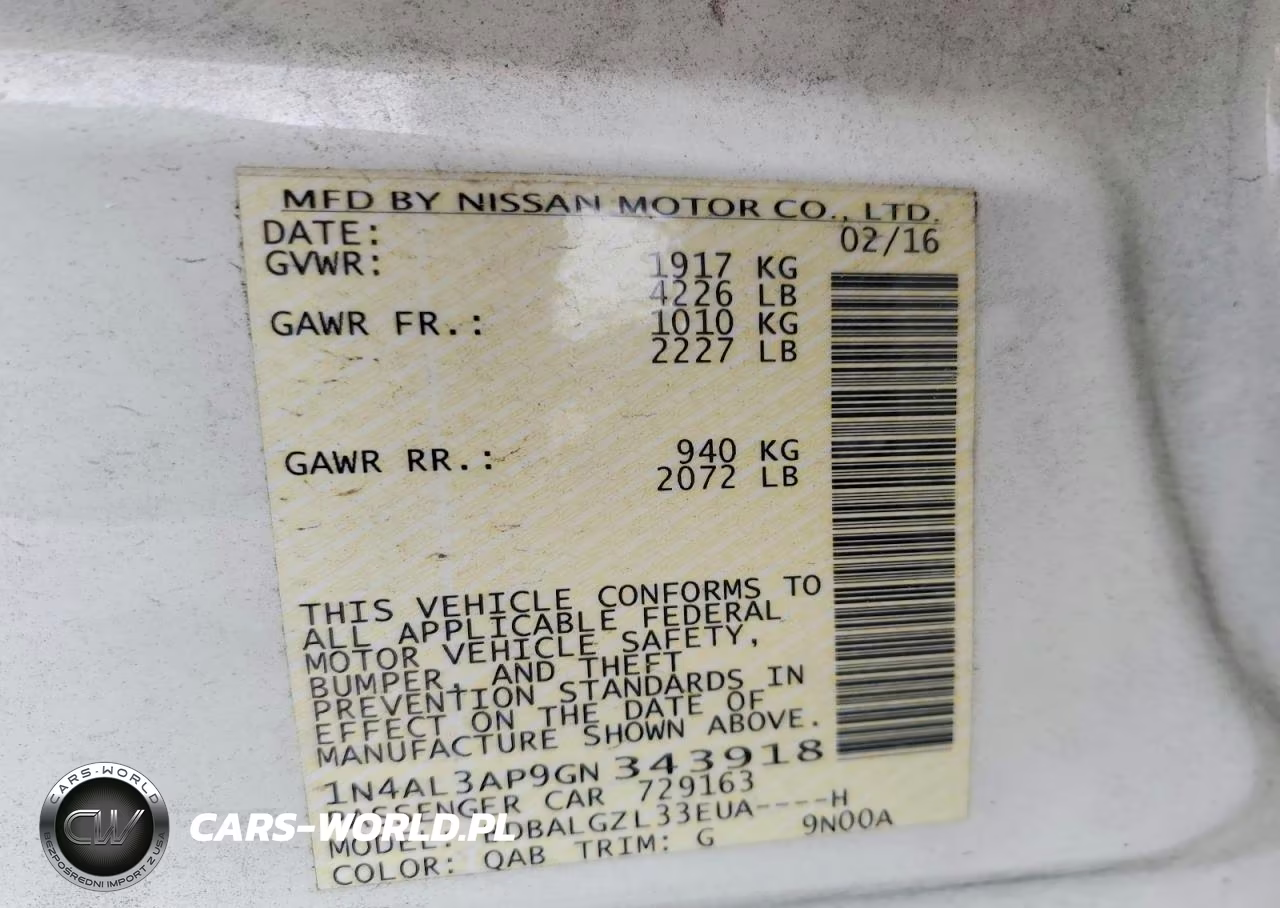 2016 Nissan Altima 2.5 S VIN:1N4AL3AP9GN343918 - 12