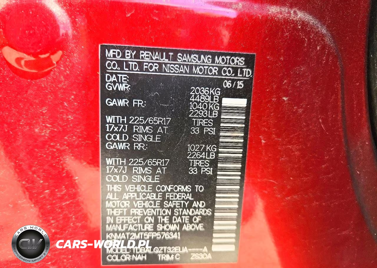 2015 Nissan Rogue Sv VIN:KNMAT2MT5FP576341 - 14