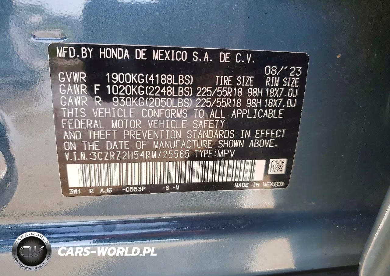 2024 Honda Hr-V Sport VIN:3CZRZ2H54RM725565 - 13