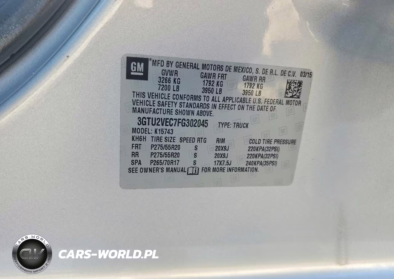 2015 GMC Sierra K1500 Slt VIN:3GTU2VEC7FG302045 - 12