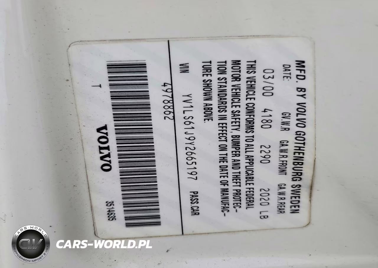 2000 Volvo S70 Base VIN:YV1LS61J9Y2665197 - 13