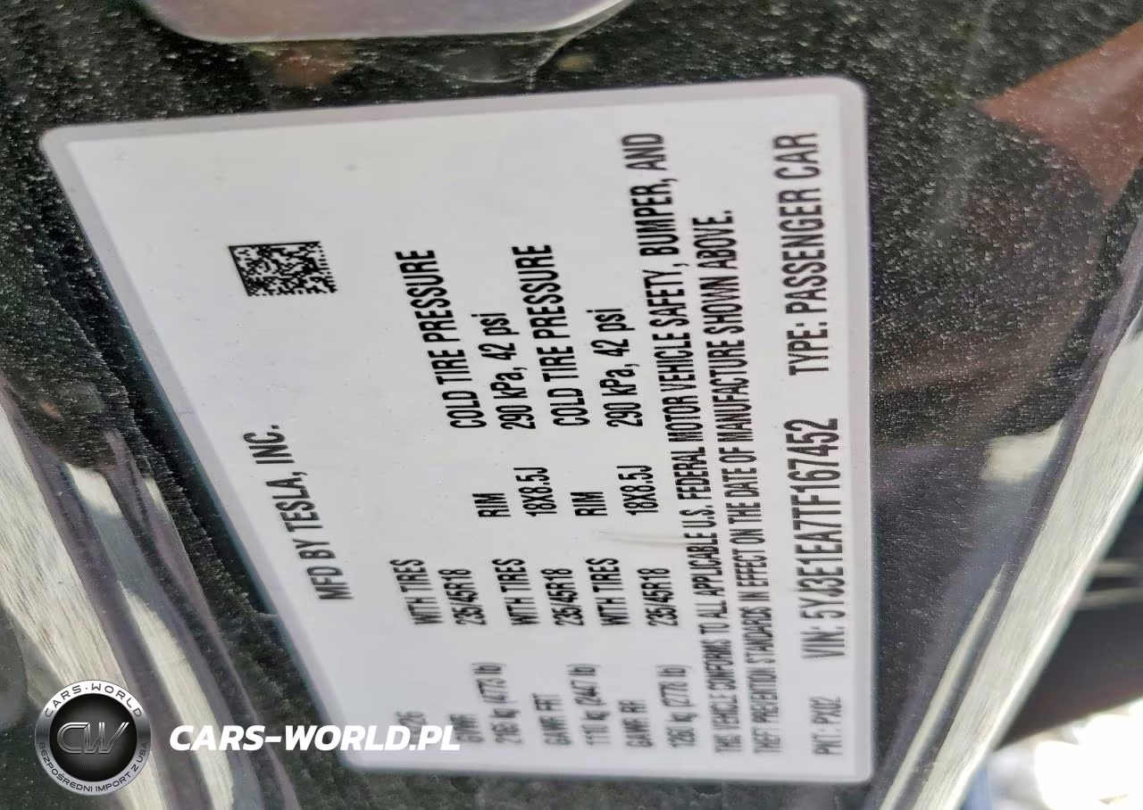 2026 Tesla Model 3 VIN:5YJ3E1EA7TF167452 - 12