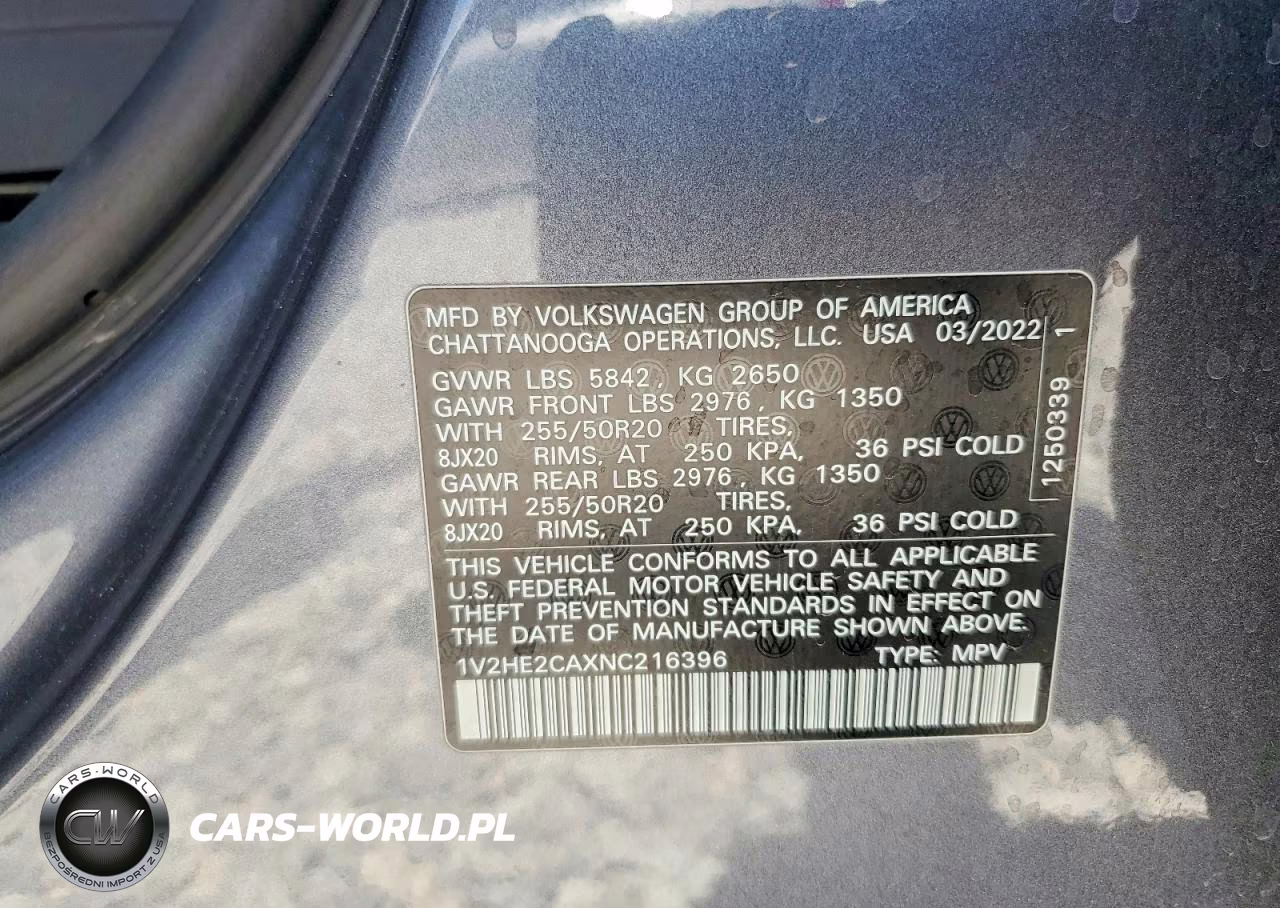 2022 Volkswagen Atlas Cross Sport Se VIN:1V2HE2CAXNC216396 - 13
