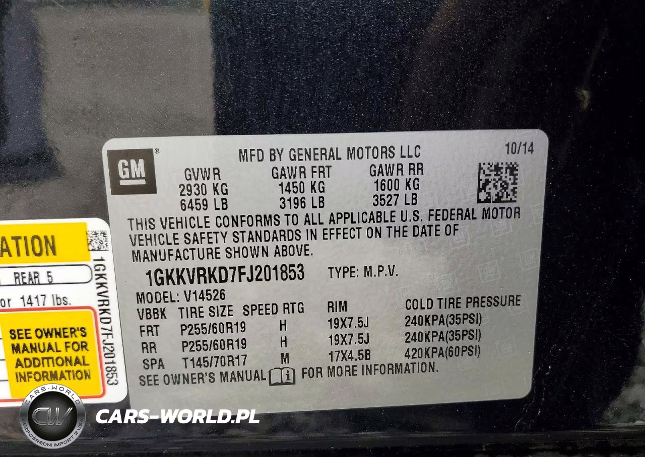 2015 GMC Acadia VIN:1GKKVRKD7FJ201853 - 13