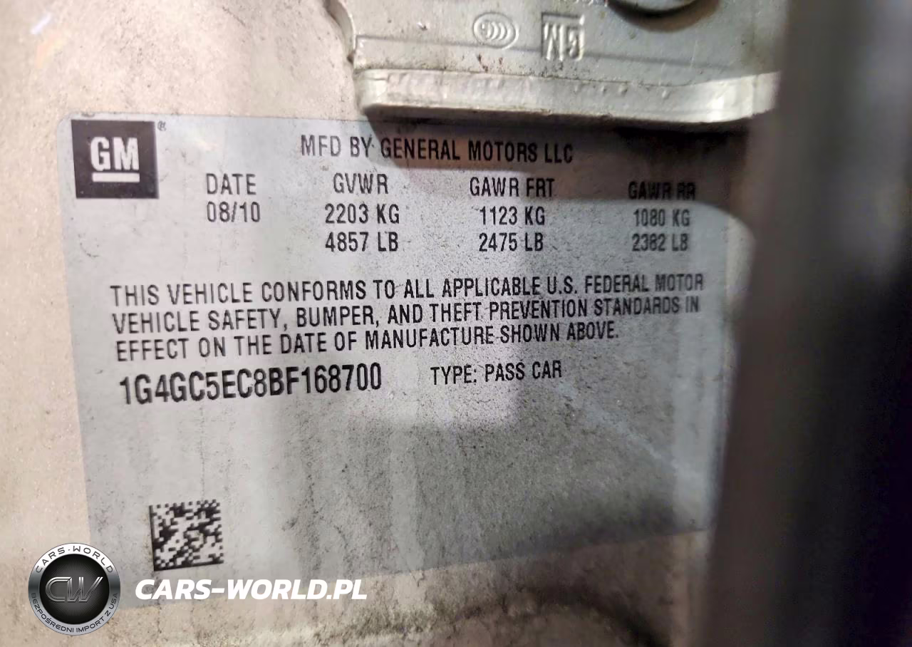 2011 Buick Lacrosse Cxl VIN:1G4GC5EC8BF168700 - 13
