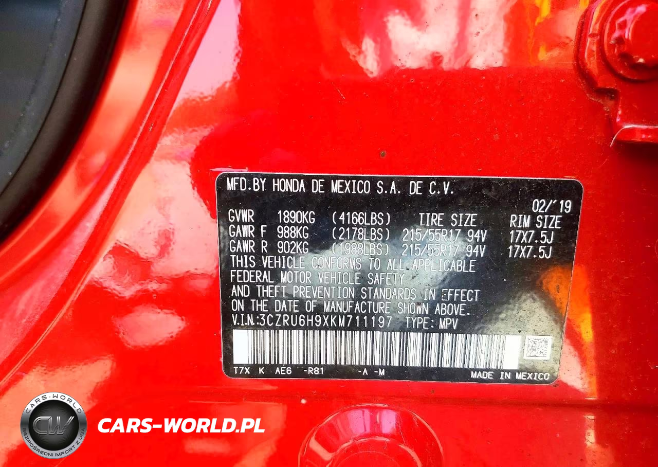 2019 Honda Hr-V Touring VIN:3CZRU6H9XKM711197 - 12