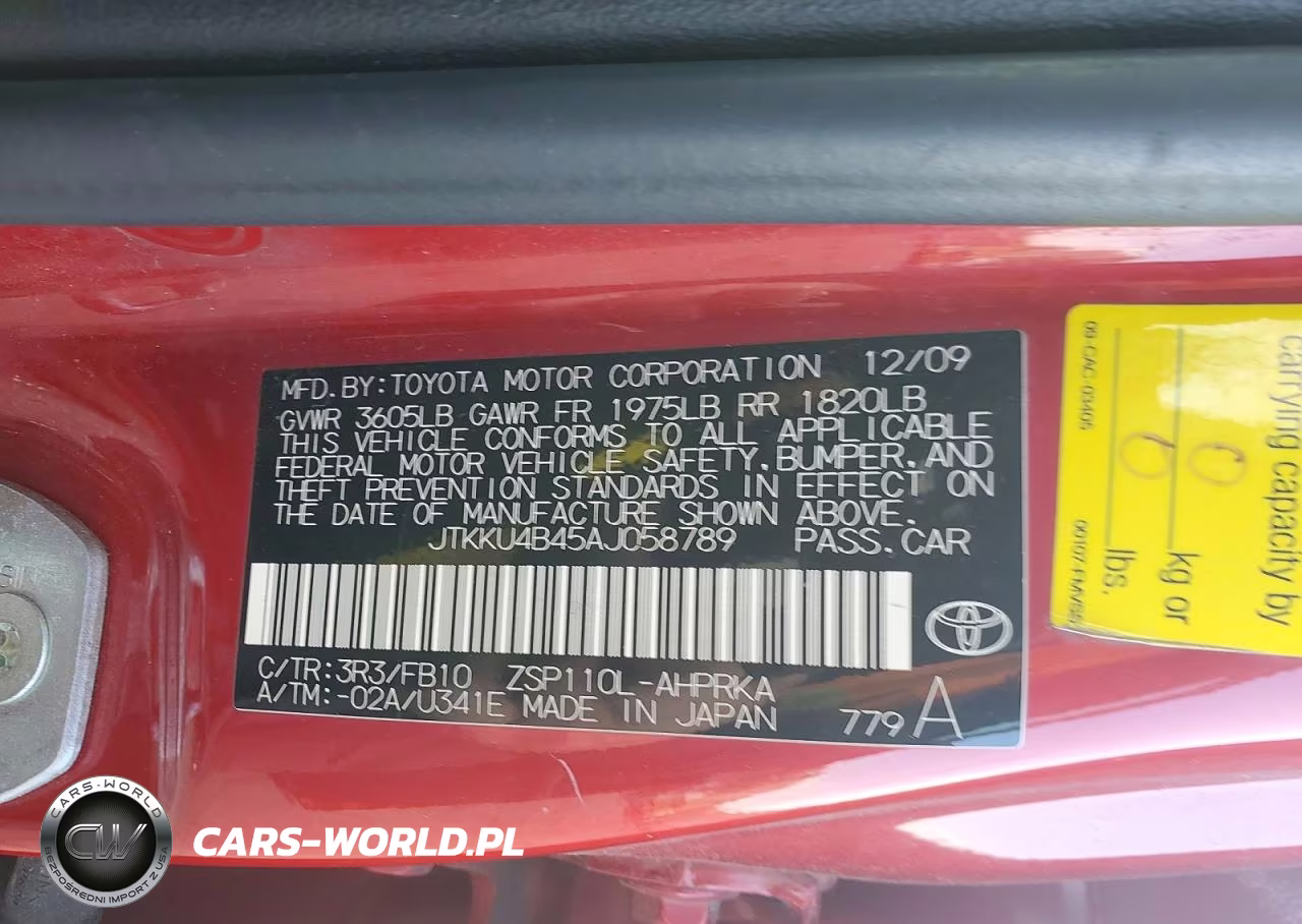 2010 Scion Xd Base VIN:JTKKU4B45AJ058789 - 13