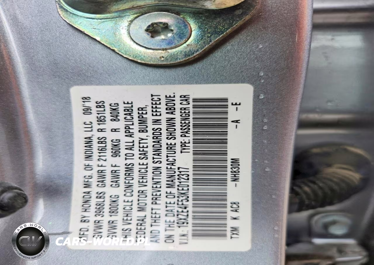 2019 Honda Insight Ex VIN:19XZE4F53KE012317 - 12