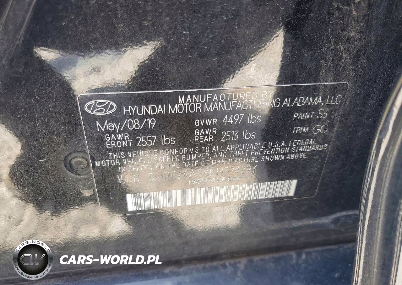 2019 Hyundai Sonata Se VIN:5NPE24AF8KH794293 - 12