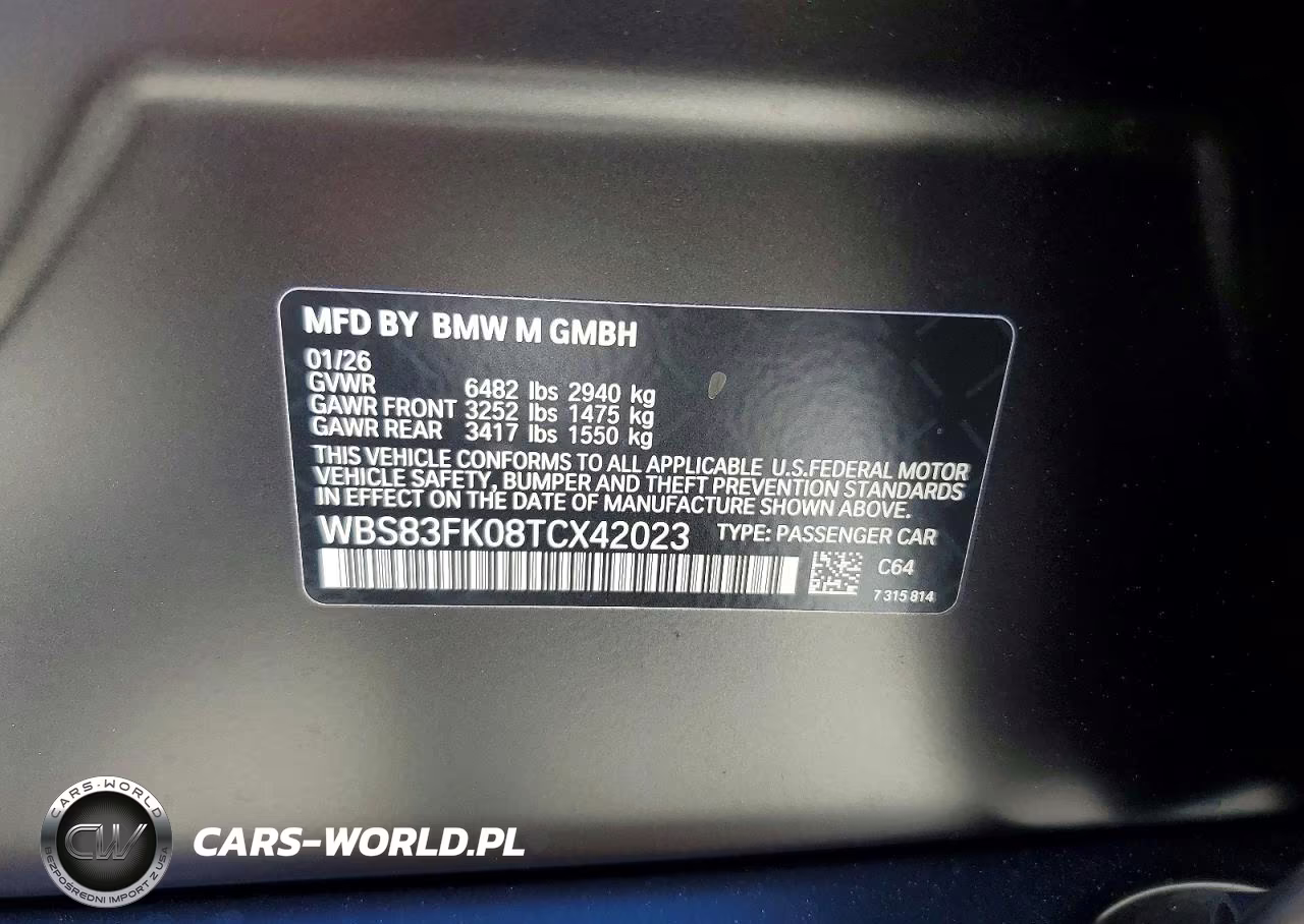 2026 BMW M5 VIN:WBS83FK08TCX42023 - 12