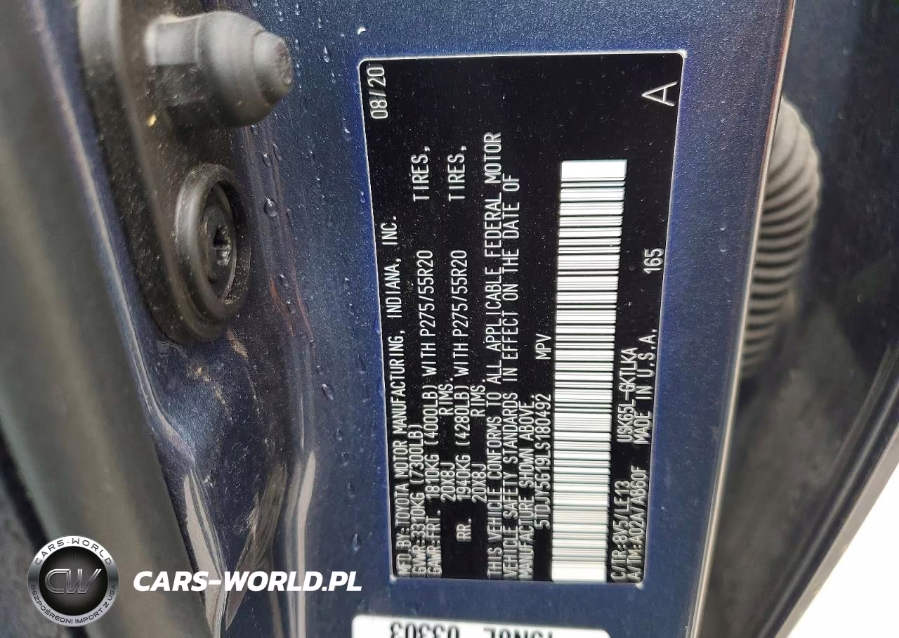 2020 Toyota Sequoia Limited VIN:5TDJY5G19LS180492 - 12