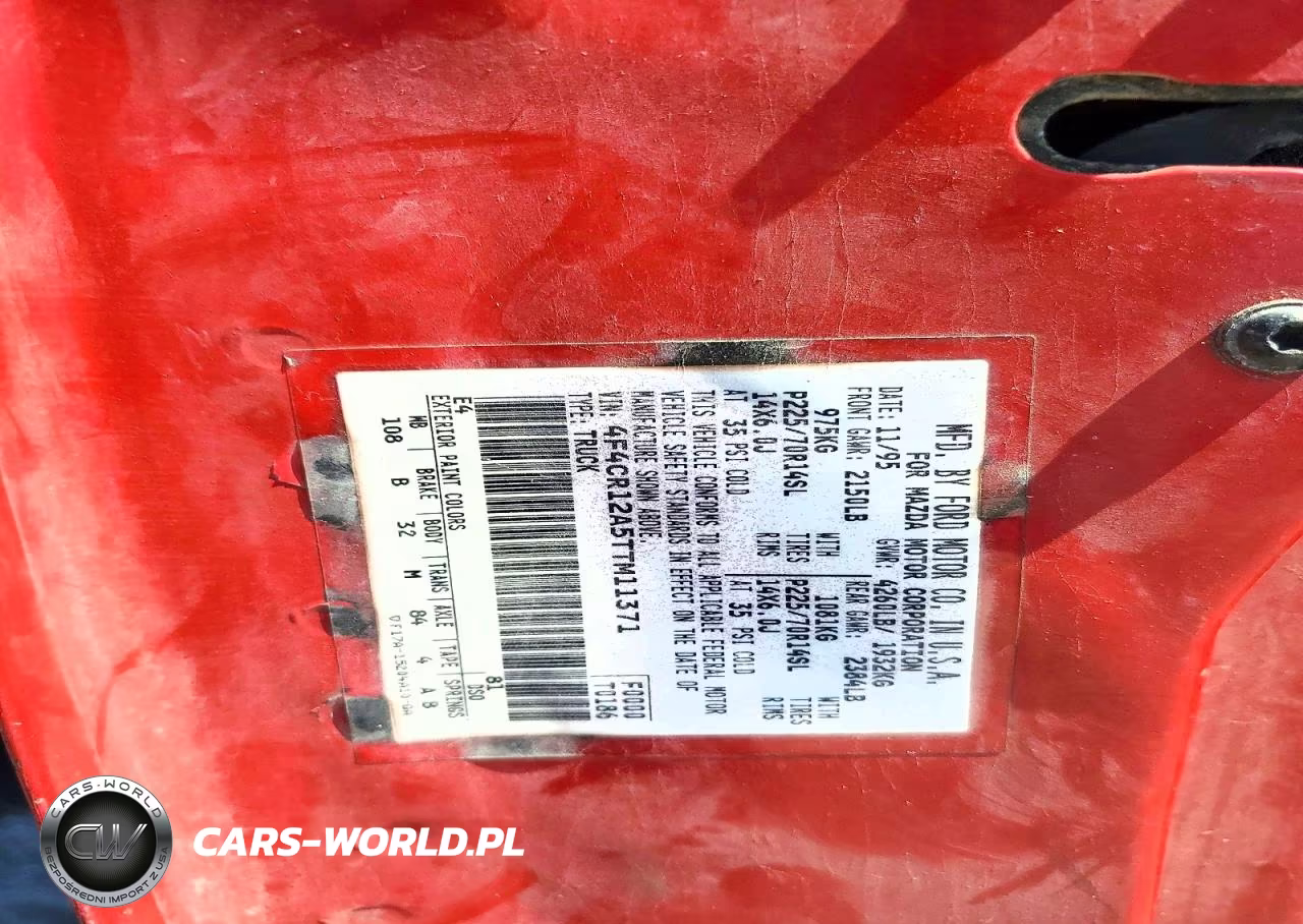 1996 Mazda B2300 VIN:4F4CR12A5TTM11371 - 12