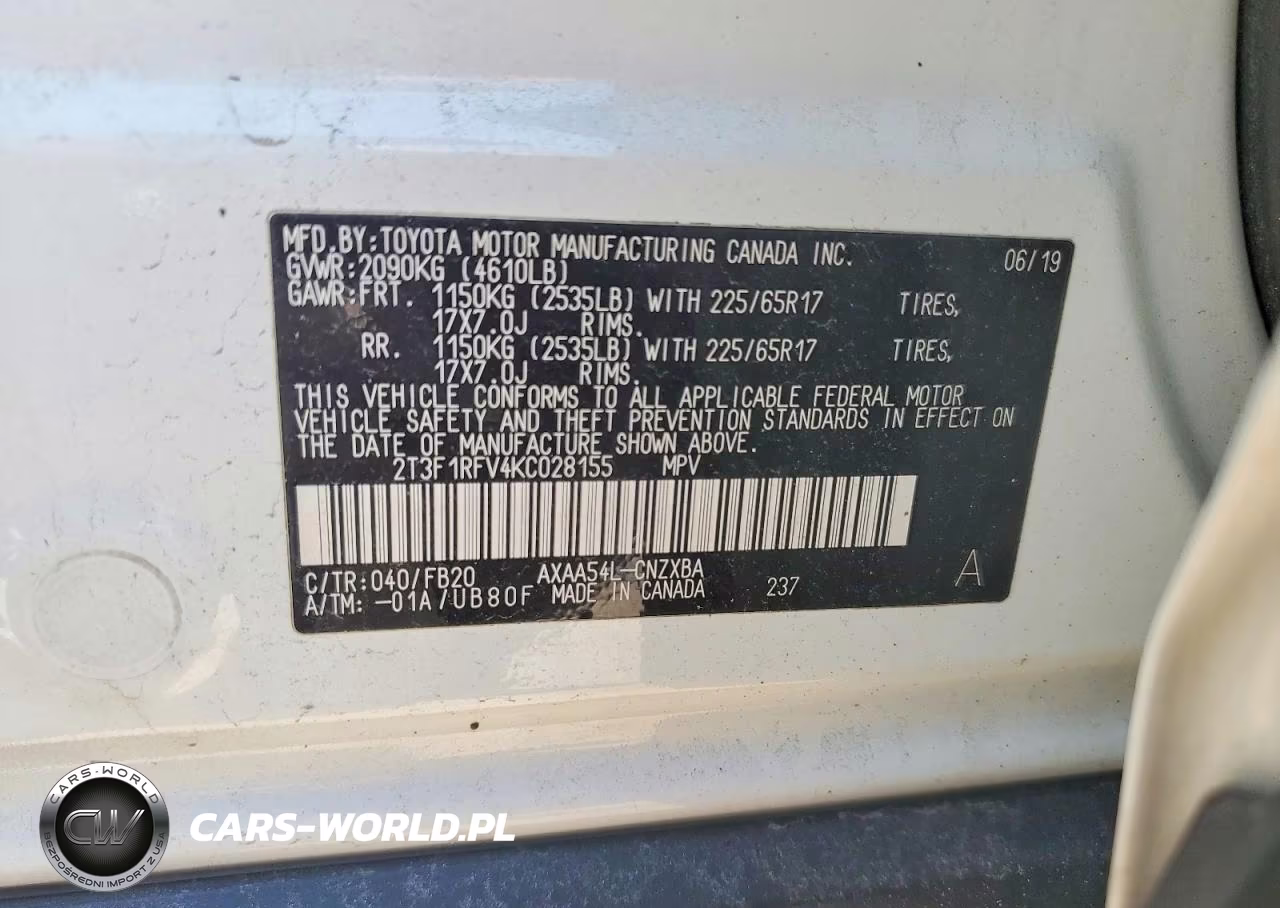2019 Toyota Rav4 Le VIN:2T3F1RFV4KC028155 - 13