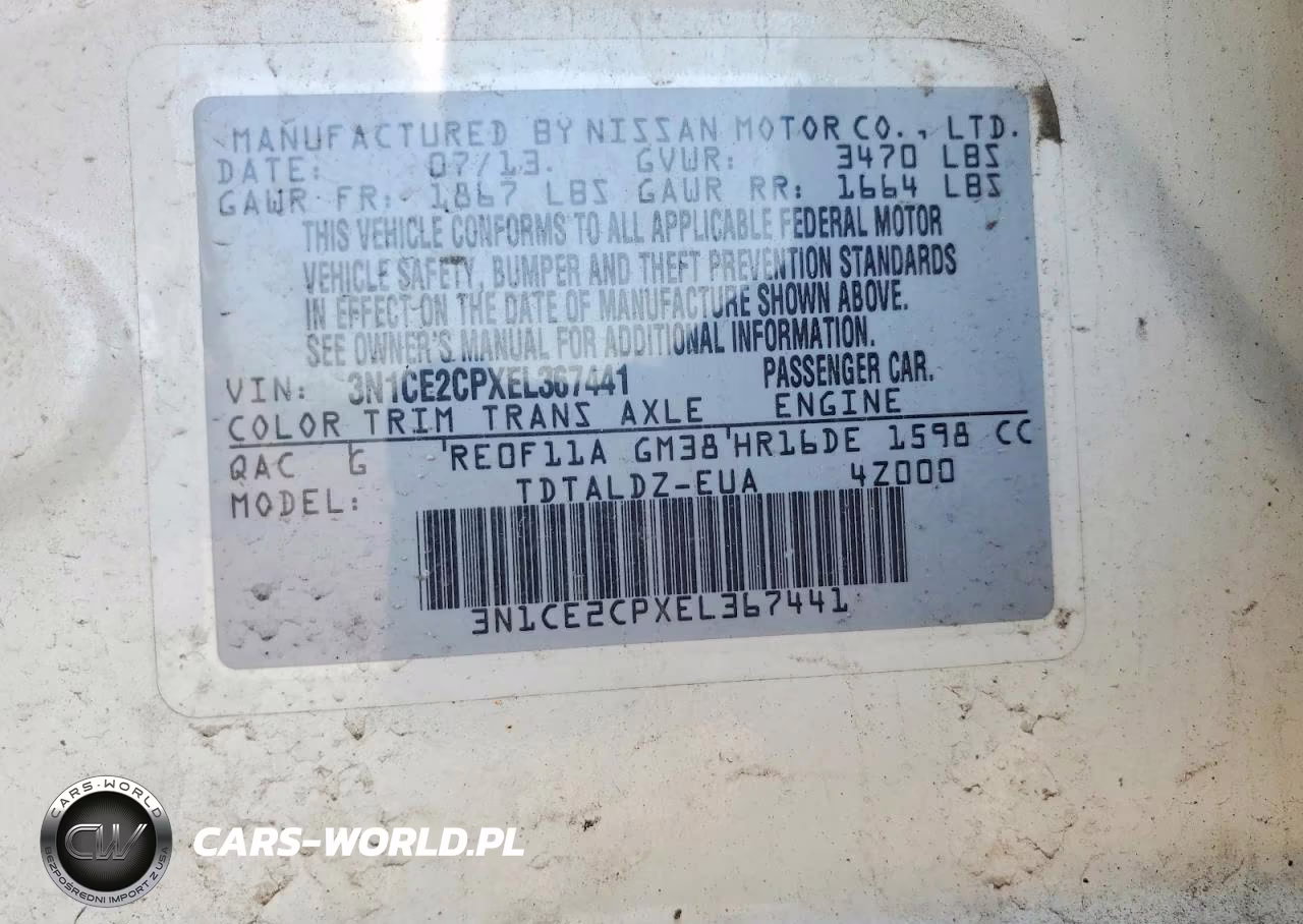 2014 Nissan Versa Note S VIN:3N1CE2CPXEL367441 - 12